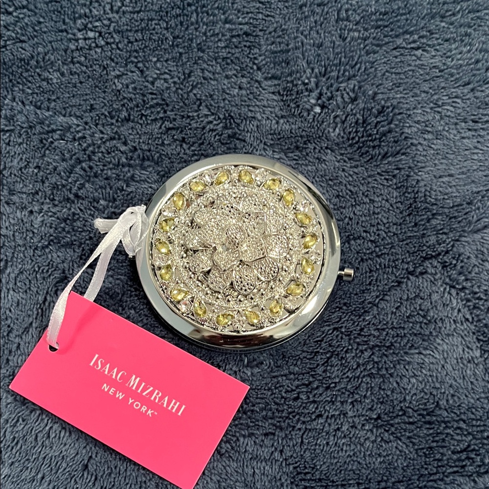 Isaac Mizrahi Silver Compact with Gold Accents